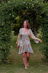 Faye Tunic Dress // Bora Tie Dye - Gold