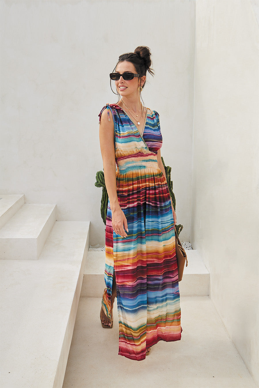 ALLEGRA LONG DRESS // STRIPED SAVANNA TIE DYE