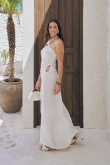 EVENGELINE LONG DRESS // SOLID COLOR CLASSIC BEADWORK