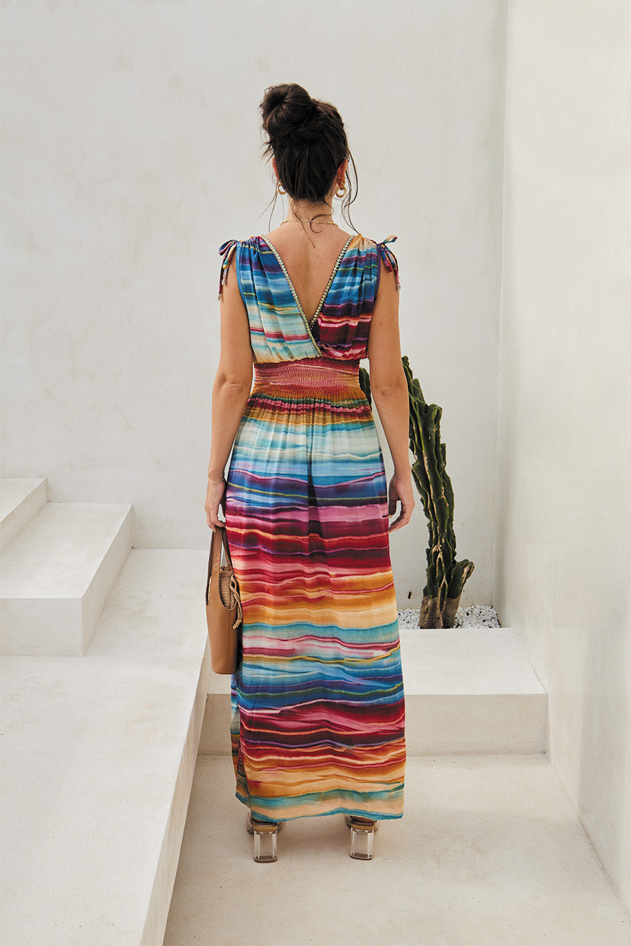 ALLEGRA LONG DRESS // STRIPED SAVANNA TIE DYE