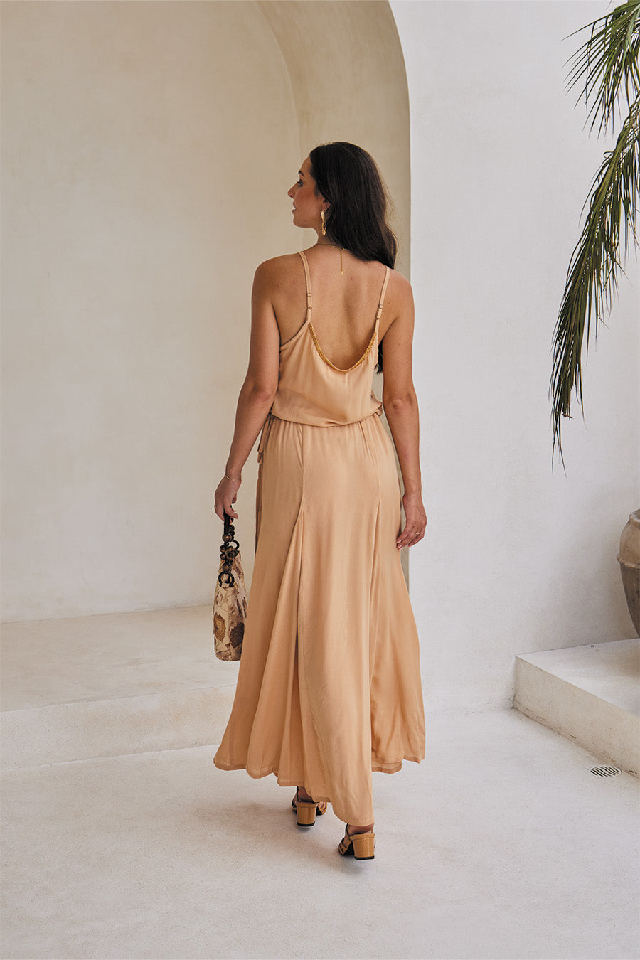 ADELINE LONG DRESS // SOLID COLOR CLASSIC BEADWORK