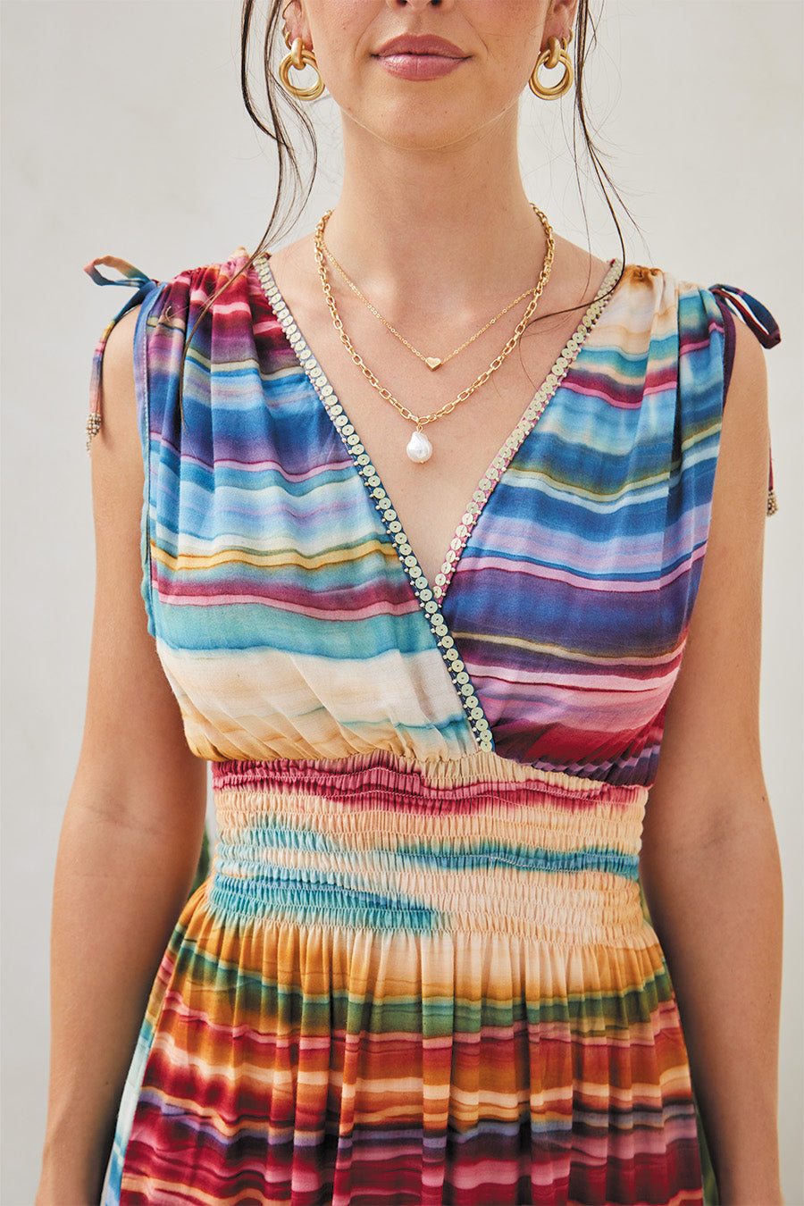 ALLEGRA LONG DRESS // STRIPED SAVANNA TIE DYE