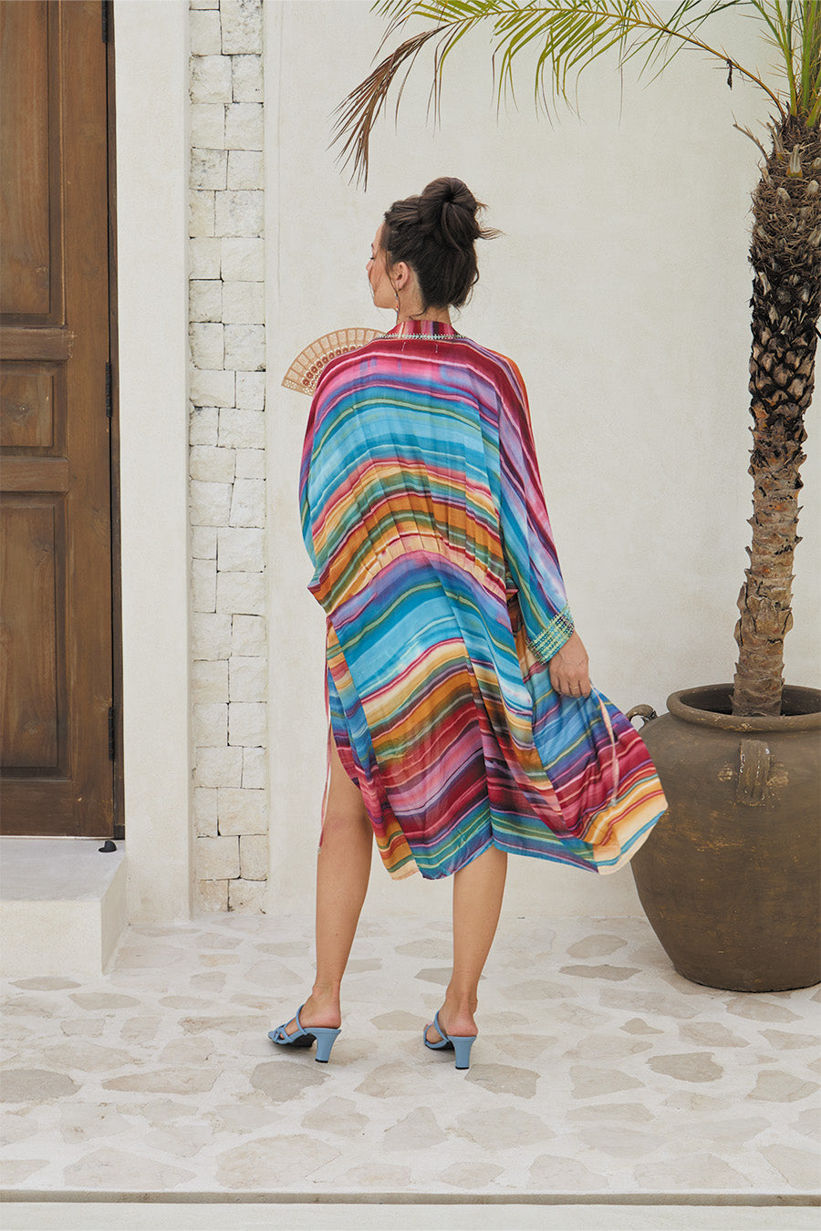 ODYSSEY TOP KIMONO // STRIPED SAVANNA TIE DYE