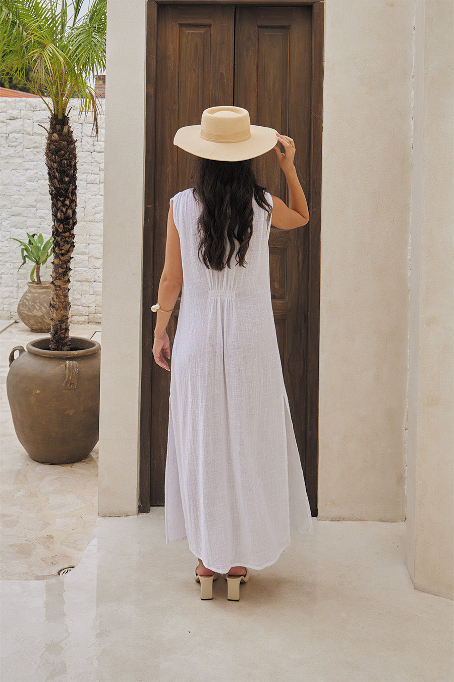 EDEN LONG DRESS // SOLID WITH CHIC BUTTON DETAIL