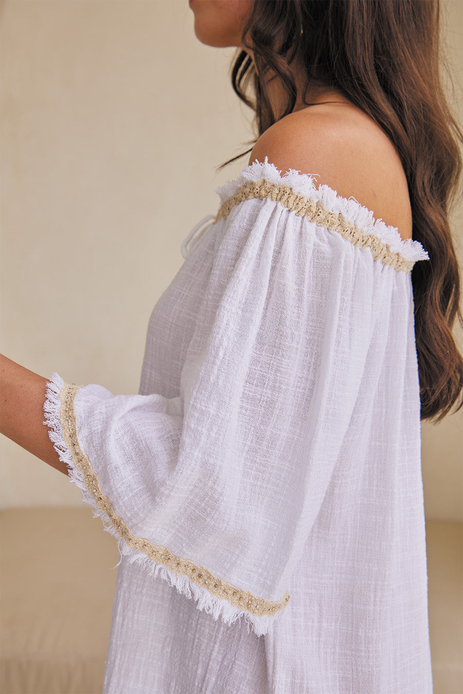 AURORA BLOUSE // SOLID WITH FRINGE & LACE FUSION