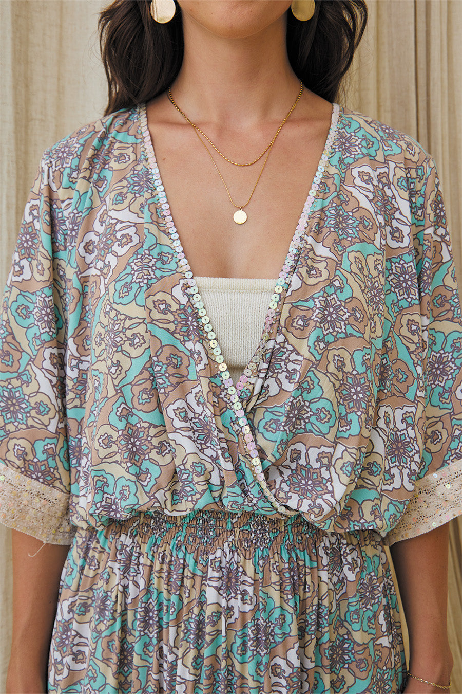 SOLSTICE LONG TUNIC // PSYCHEDELIC PRINT WITH LACE