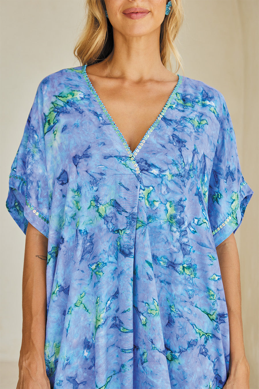 LYRA SHORT TUNIC // AQUA SPLASH TIE DYE