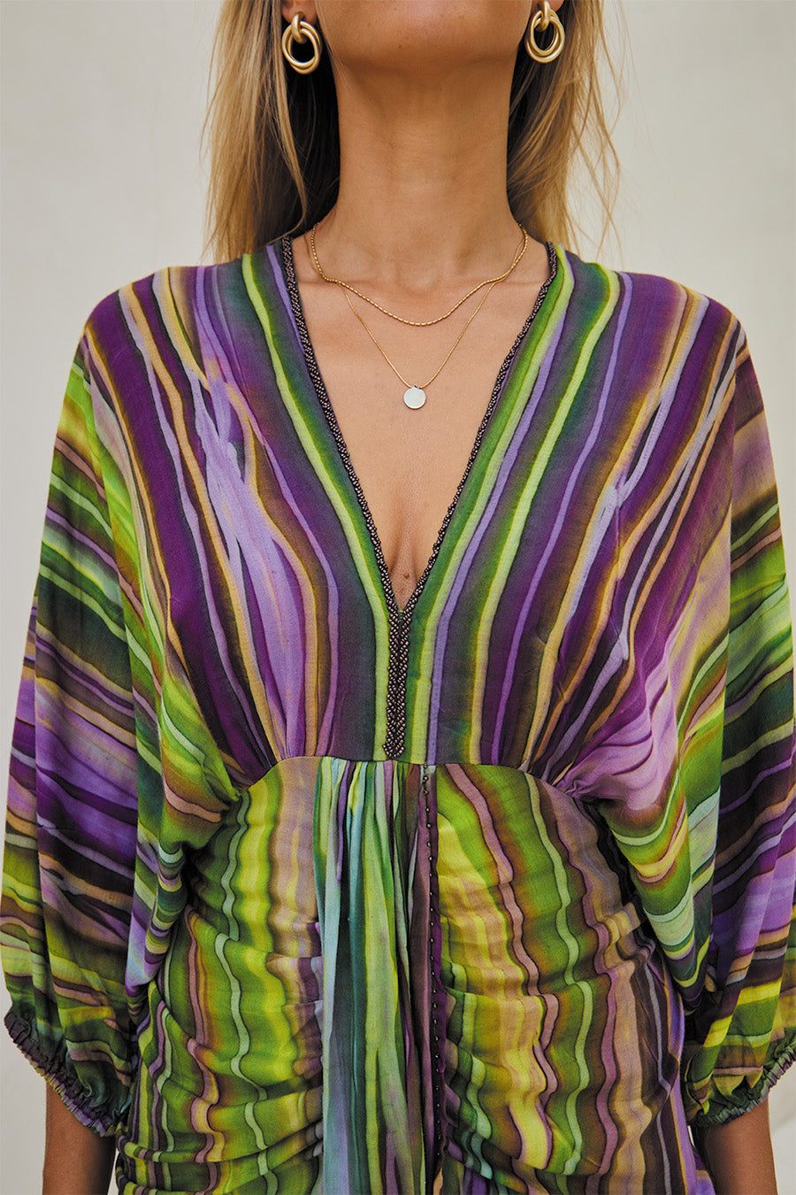 CASSIA SHORT DRESS KIMONO // BOHO WAVES TIE DYE