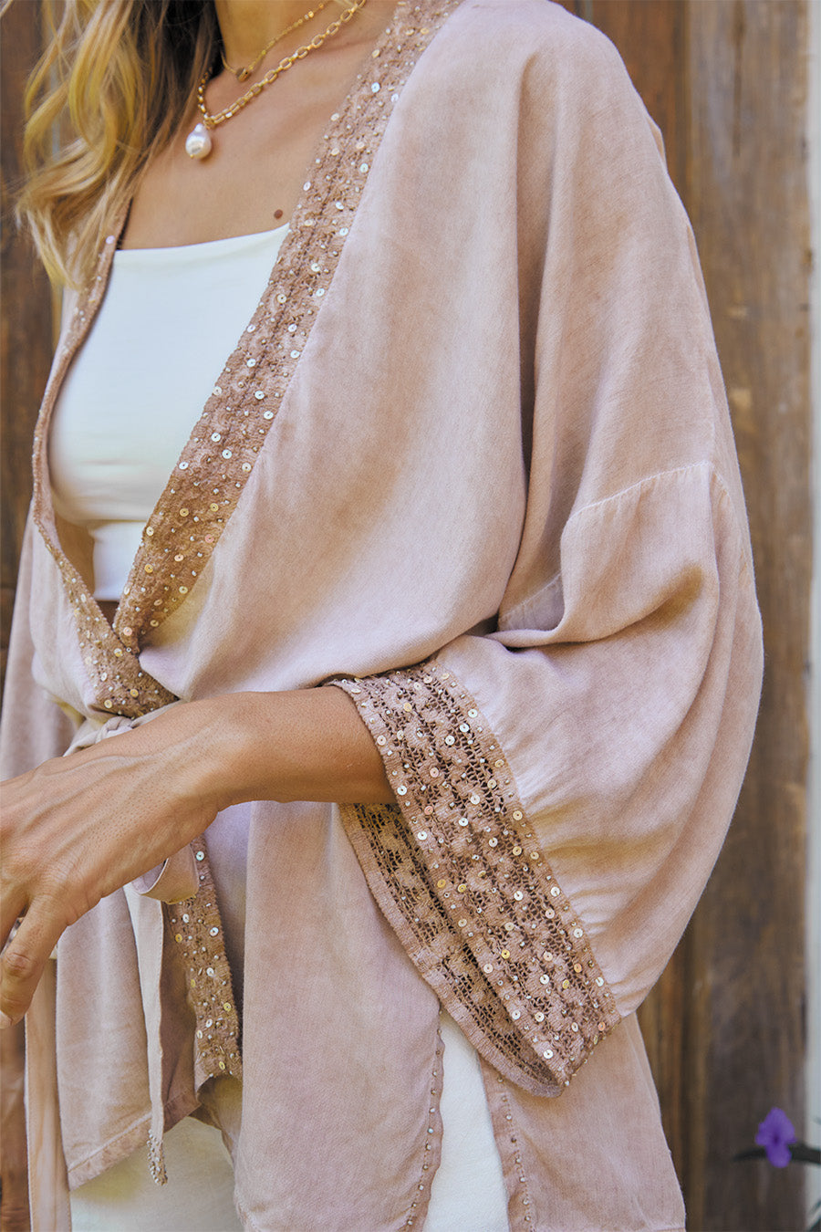 VERDANT KIMONO // PIGMENT COLOR WITH LAVISH LACE