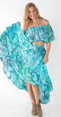 Boho chick Aisly top is the perfect addition to any summer wardrobe. Made from the softest rayon, with an elastic around the shoulders and waist